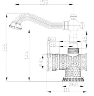 Смеситель для раковины ZORG Antic A 413U-BR